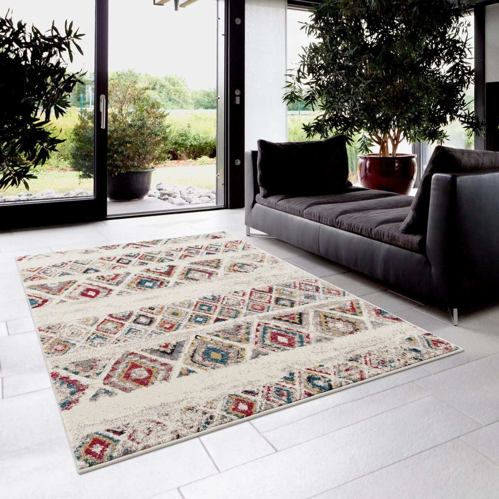 8' X 11' Cream Southwestern Area Rug - Homeroots - Flyclothing LLC