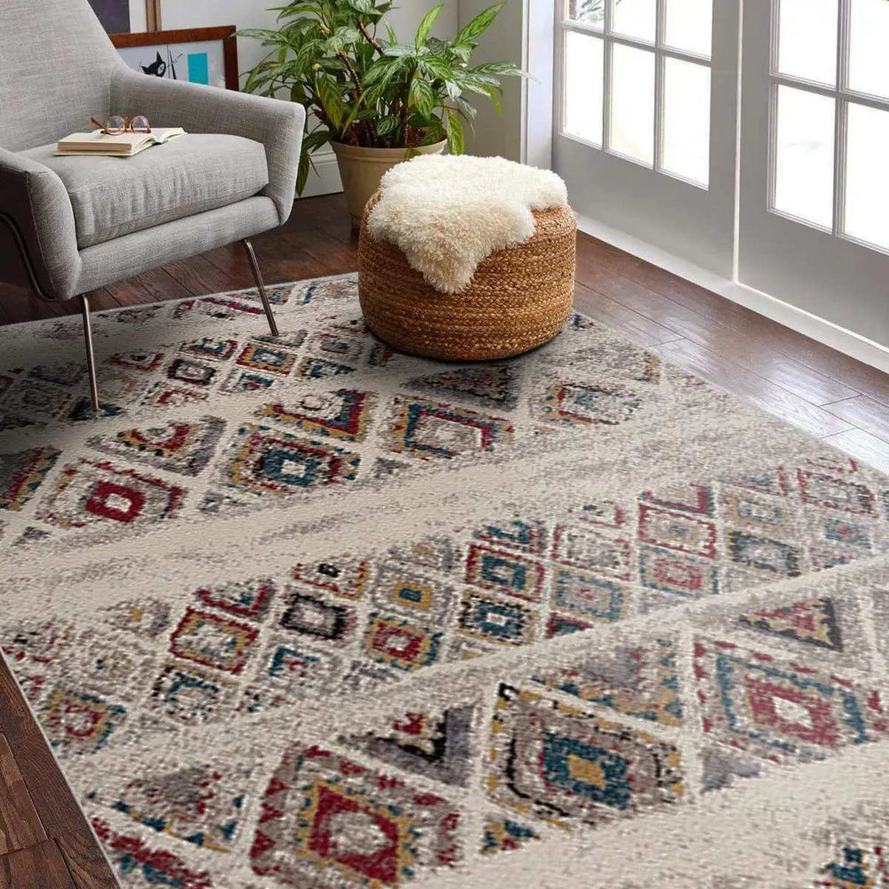 8' X 11' Cream Southwestern Area Rug - Homeroots - Flyclothing LLC