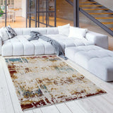 4' X 6' Abstract Beige And Gold Modern Area Rug - Homeroots - Flyclothing LLC