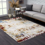 4' X 6' Abstract Beige And Gold Modern Area Rug - Homeroots - Flyclothing LLC