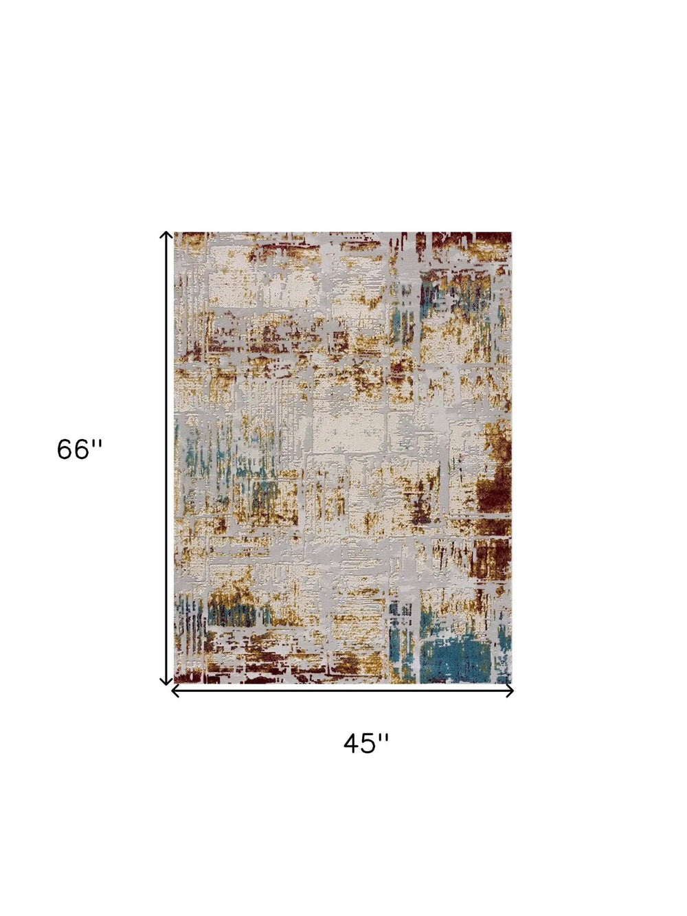 4' X 6' Abstract Beige And Gold Modern Area Rug - Homeroots - Flyclothing LLC