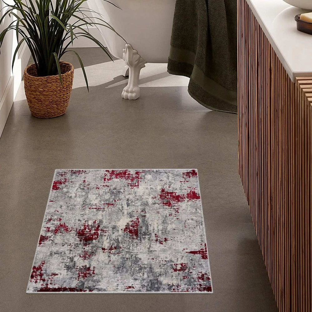 3' X 5' Red Abstract Dhurrie Area Rug - Homeroots - Flyclothing LLC
