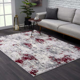 6' X 9' Red Abstract Dhurrie Area Rug - Homeroots - Flyclothing LLC