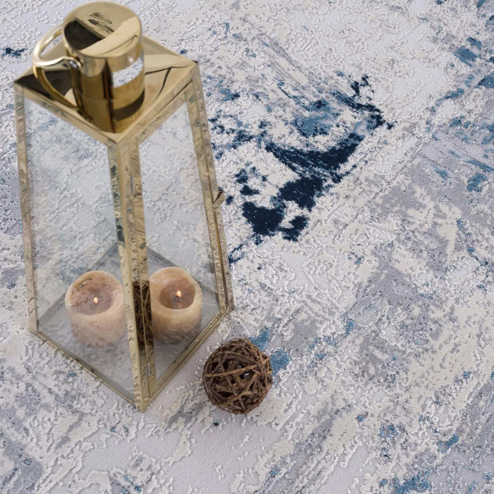 4' X 6' Blue Abstract Dhurrie Area Rug - Homeroots - Flyclothing LLC