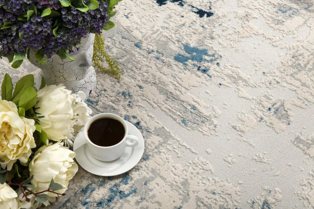 8' X 10' Blue Abstract Dhurrie Area Rug - Homeroots - Flyclothing LLC