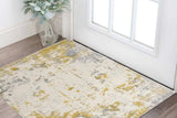 3' X 5' Gold Abstract Dhurrie Area Rug - Homeroots - Flyclothing LLC