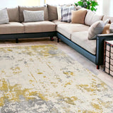9' X 13' Gold and Gray Abstract Area Rug - Homeroots - Flyclothing LLC