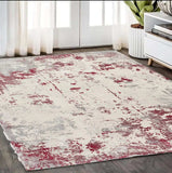 5' X 7' Red Abstract Dhurrie Area Rug - Homeroots - Flyclothing LLC
