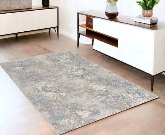 4' X 6' Blue Abstract Dhurrie Area Rug - Homeroots - Flyclothing LLC