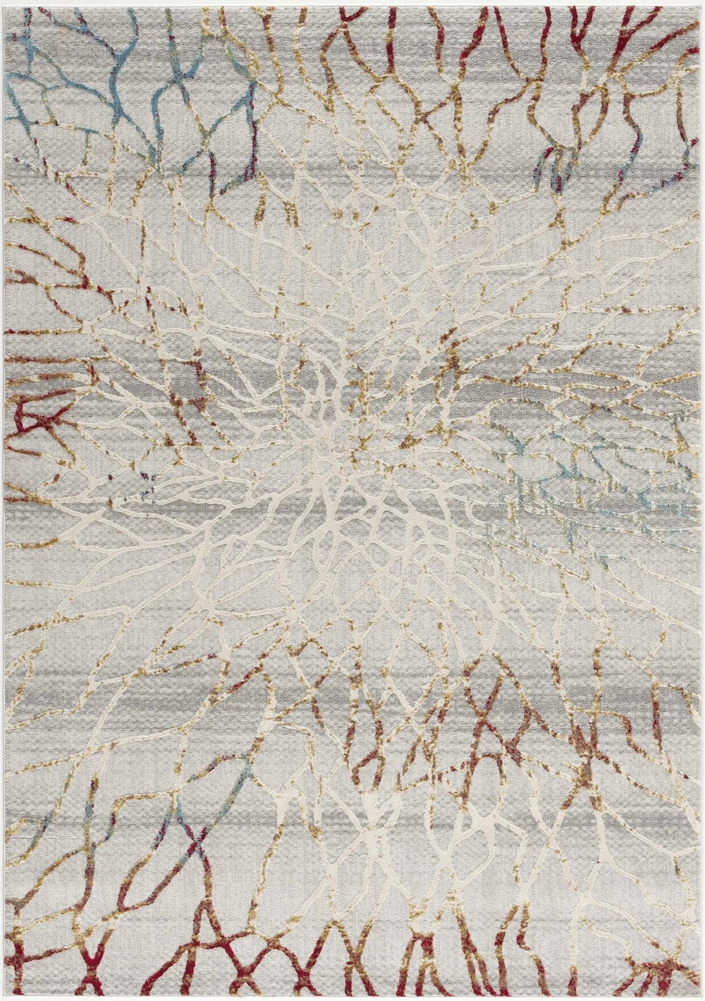 3' X 5' Gold And Ivory Abstract Branches Area Rug - Homeroots - Flyclothing LLC