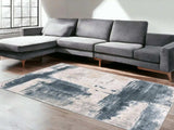 5' X 7' Blue And Ivory Abstract Dhurrie Area Rug - Homeroots - Flyclothing LLC