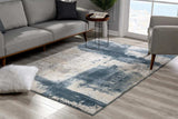6' X 9' Blue And Ivory Abstract Dhurrie Area Rug - Homeroots - Flyclothing LLC