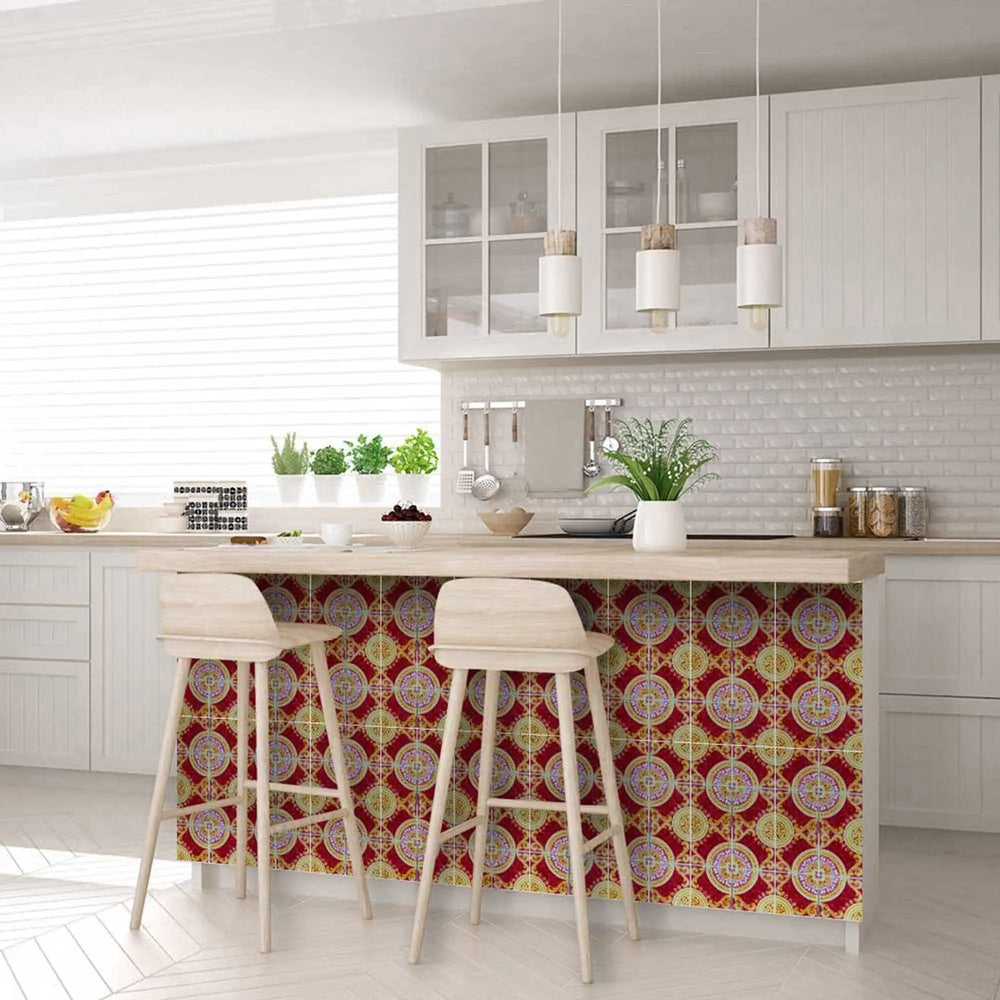 4" X 4" Golden Ruby Removable Peel And Stick Tiles - Homeroots - Flyclothing LLC