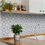 4" X 4" Gray And White Spire Peel And Stick Removable Tiles - Homeroots