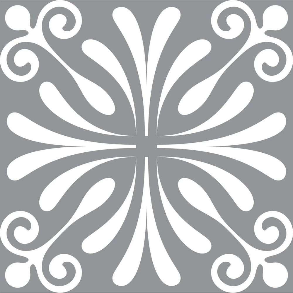 4" X 4" Gray And White Spire Peel And Stick Removable Tiles - Homeroots