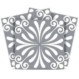 8" X 8" Gray And White Spire Peel And Stick Removable Tiles - Homeroots