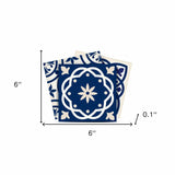 6" X 6" Midnight Blue And White Peel And Stick Removable Tiles - Homeroots - Flyclothing LLC
