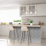 6" X 6" White And Black Sun Peel And Stick Removable Tiles - Homeroots