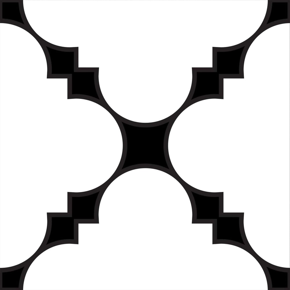 7" X 7" Black And White Tri Peel And Stick Tiles - Homeroots - Flyclothing LLC