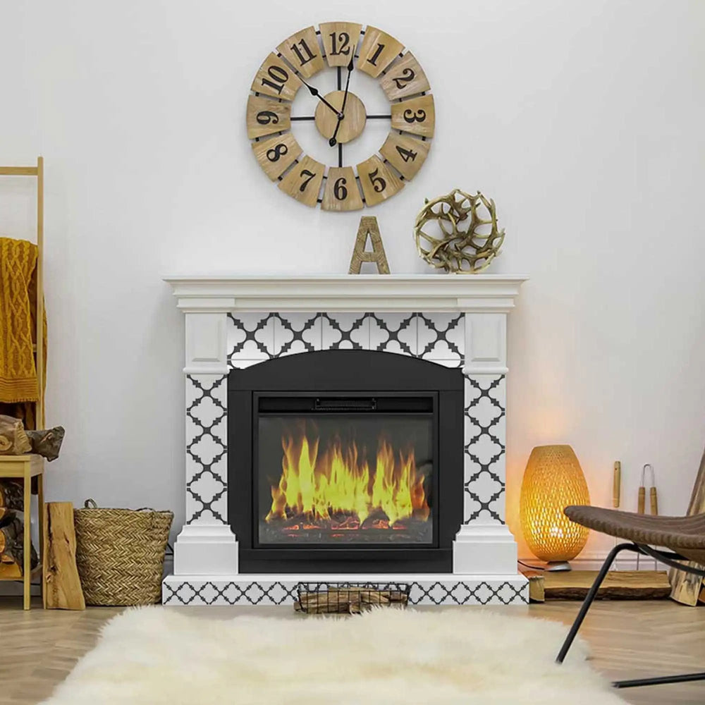 8" X 8" Dark Gray And White Tri Peel And Stick Tiles - Homeroots - Flyclothing LLC