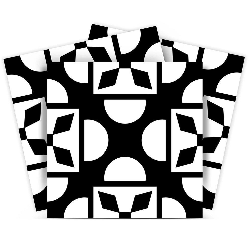 6" X 6" Black And White Coli Peel And Stick Tiles - Homeroots - Flyclothing LLC