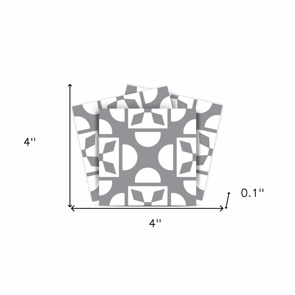 4" X 4" Light Gray And White Coli Peel And Stick Tiles - Homeroots - Flyclothing LLC