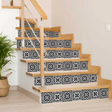 4" X 4" Black White And Gray Baz Peel And Stick Removable Tiles - Homeroots