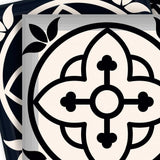 5" X 5" Black And White Rory Peel And Stick Removable Tiles - Homeroots