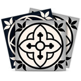 6" X 6" Black And White Rory Peel And Stick Removable Tiles - Homeroots