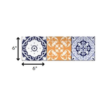 6" X 6" Yellow White And Blues Peel And Stick Removable Tiles - Homeroots