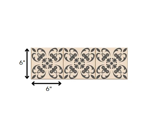 6" X 6" Charcoal Orchid Peel And Stick Removable Tiles - Homeroots