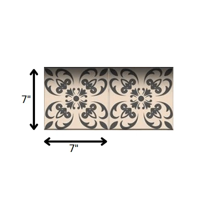 7" X 7" Charcoal Orchid Peel And Stick Removable Tiles - Homeroots