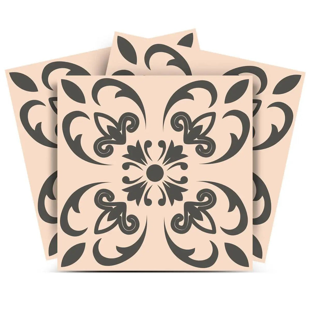 7" X 7" Charcoal Orchid Peel And Stick Removable Tiles - Homeroots