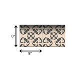 8" X 8" Charcoal Orchid Peel And Stick Removable Tiles - Homeroots