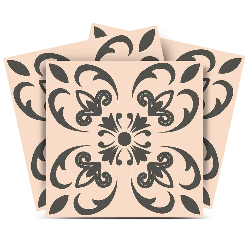 8" X 8" Charcoal Orchid Peel And Stick Removable Tiles - Homeroots