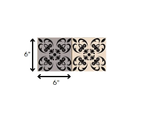 6" X 6" Light Grey And Cream Orchid Peel And Stick Removable Tiles - Homeroots