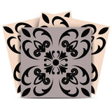 7" X 7" Light Grey And Cream Orchid Peel And Stick Removable Tiles - Homeroots