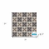 7" X 7" Light Grey And Cream Orchid Peel And Stick Removable Tiles - Homeroots