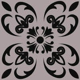 8" X 8" Light Grey And Cream Orchid Peel And Stick Removable Tiles - Homeroots