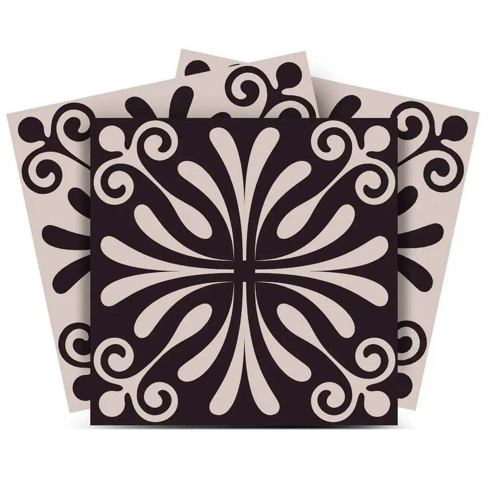 7" X 7" Cinnamon Swirl Peel And Stick Removable Tiles - Homeroots