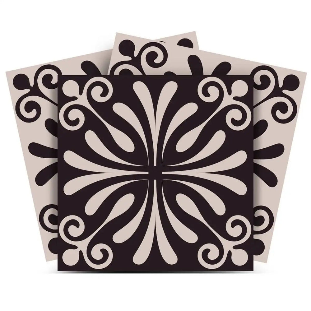 7" X 7" Cinnamon Swirl Peel And Stick Removable Tiles - Homeroots