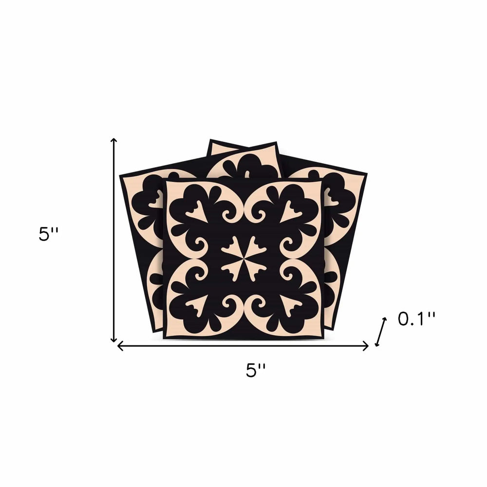 5" X 5" Black Sheep Peel And Stick Removable Tiles - Homeroots