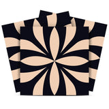 4" X 4" Intertwined Black And Cream Peel And Stick Removable Tiles - Homeroots