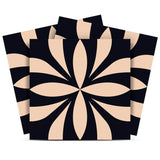 7" X 7" Intertwined Black And Cream Peel And Stick Removable Tiles - Homeroots