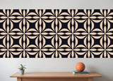 8" X 8" Intertwined Black And Cream Peel And Stick Removable Tiles - Homeroots
