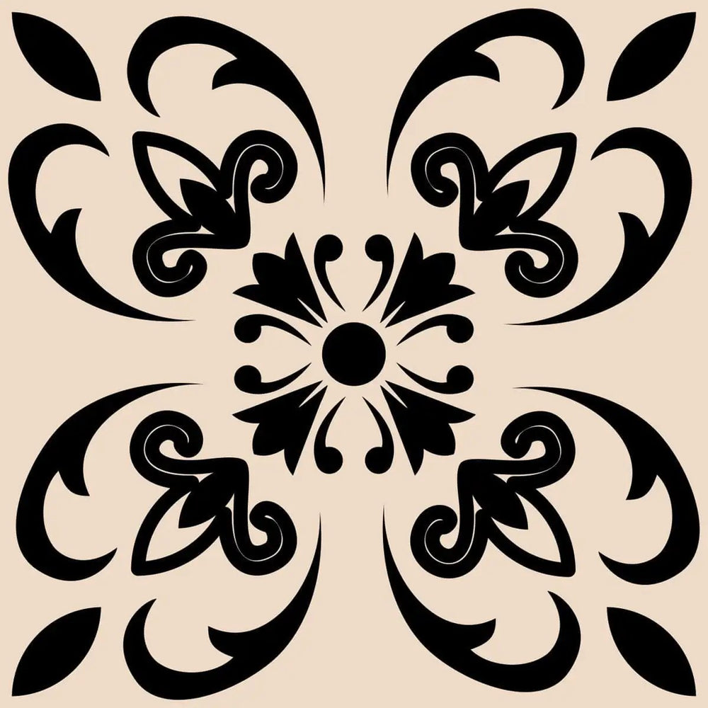 7" X 7" Cream And Black Mosaic Peel And Stick Removable Tiles - Homeroots - Flyclothing LLC