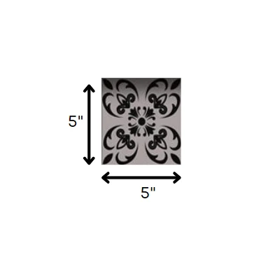 5" X 5" Black And White Orchid Peel And Stick Removable Tiles - Homeroots