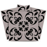 6" X 6" Black And White Orchid Peel And Stick Removable Tiles - Homeroots