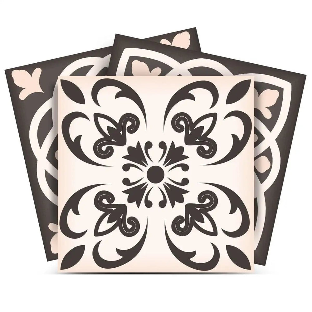 6" X 6" Charcoal And White Mosaic Peel And Stick Removable Tiles - Homeroots - Flyclothing LLC