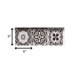 6" X 6" Light Brown And White Mosaic Peel And Stick Removable Tiles - Homeroots